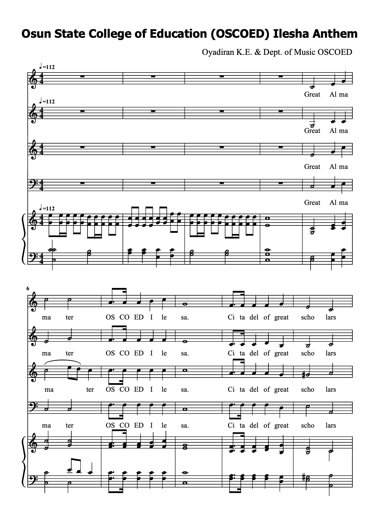 Archive image for Osun State College of Education Ilesha Anthem